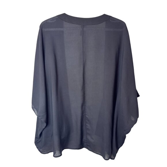 Jess black sheer kimono-style top size M - Picture 3 of 4